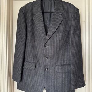 VINTAGE Black Wool Oscar De La Renta Sports Jacket